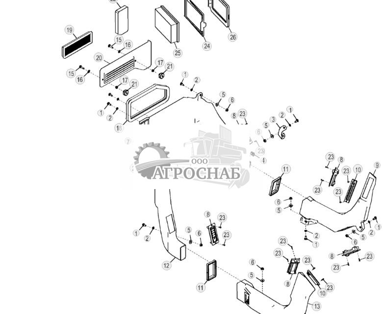 Воздуховоды обогревателя и системы кондиционирования воздуха кабины, ЭГ управление ( - 269401) - ST2571 268.jpg